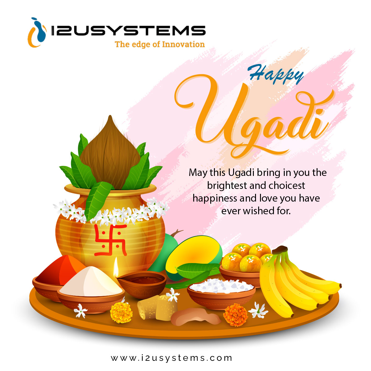 Happy Ugadi..! 'May this Ugadi bring in you the brightest and choicest happiness and love you have ever wished for.' #i2usystems #c2crequirements #w2jobs #directclient #usajobs #stategovernment #jobs #recruiters #benchsales #IOT #happy #ugadi #health #wealth #newyear