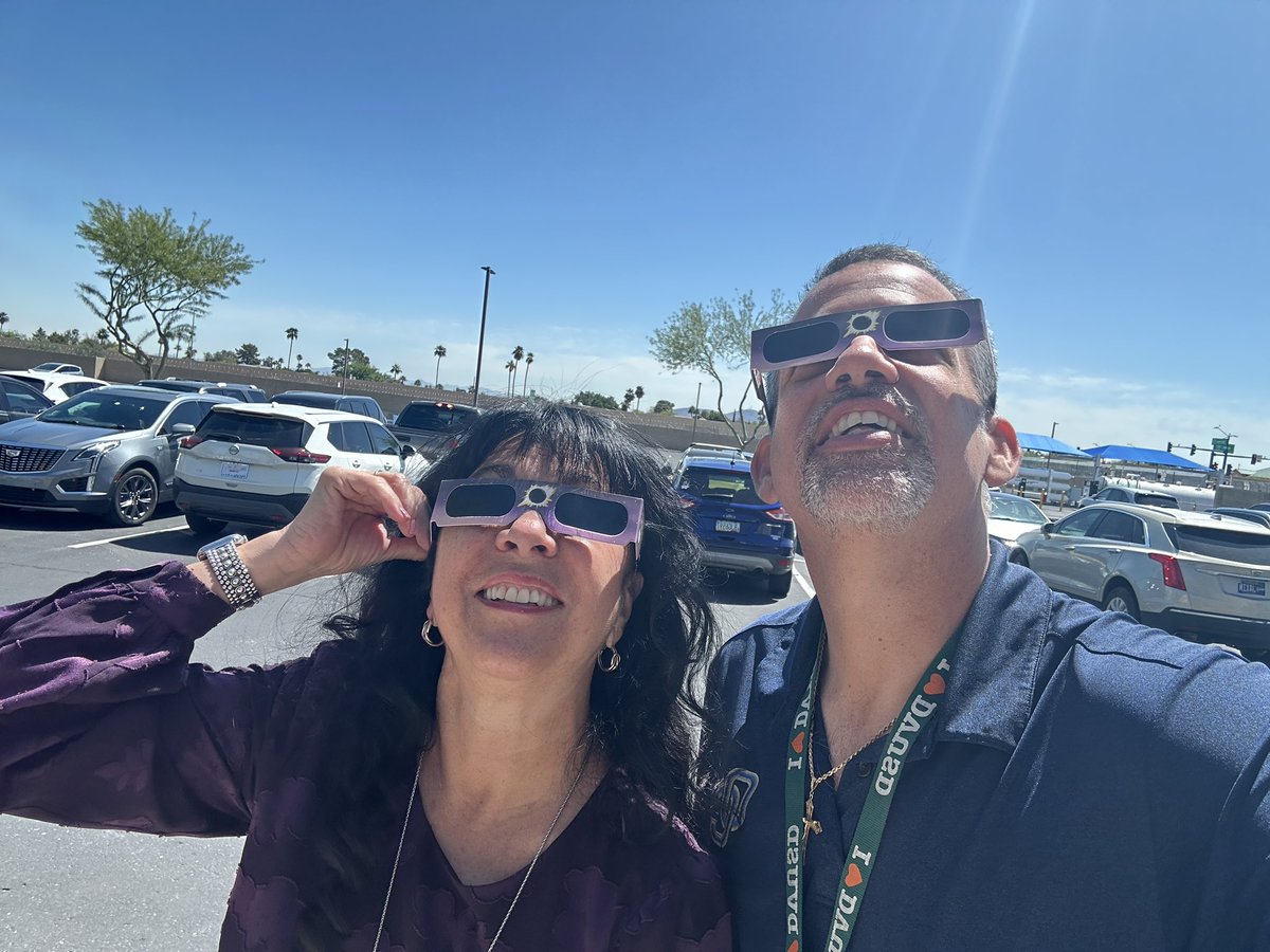 Dr. G and I checking out the solar eclipse! @ggalligan
