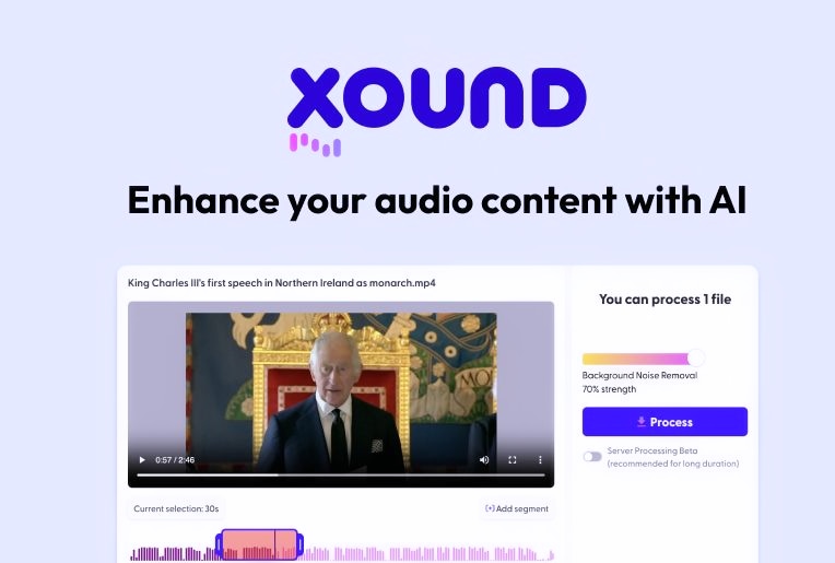 🚀 Excited to explore #XOUND! A cutting-edge AI website that transforms the way we enhance audio content. Say goodbye to background noise and hello to crystal clear sound, all powered by artificial intelligence! 🔊✨ #AI #AudioEnhancement