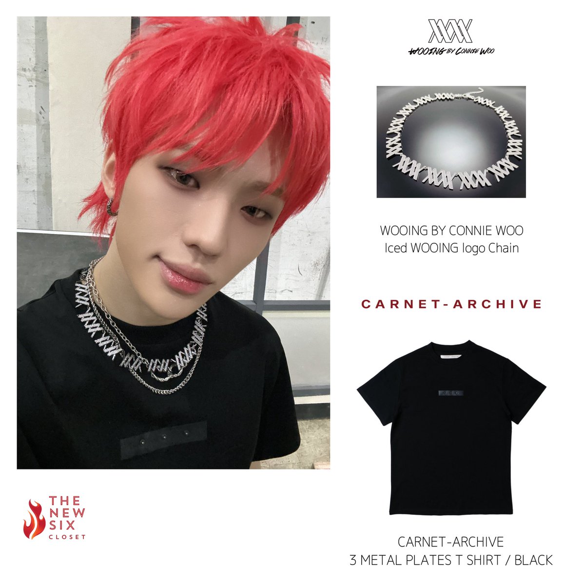 X | 240405 JUNHYEOK
#천준혁 #JUNHYEOK #TNX #tnxcloset_JUNHYEOK #tnxfashion

💎WOOING BY CONNIE WOO Iced WOOING logo Chain
🔗wooing-by-conniewoo.com/us/goods/goods…
👕CARNET-ARCHIVE 3 METAL PLATES T SHIRT / BLACK
🔗carnetarchive.com/product/CA03HS…

#THENEWSIX #더뉴식스 #FUEGO #푸에고