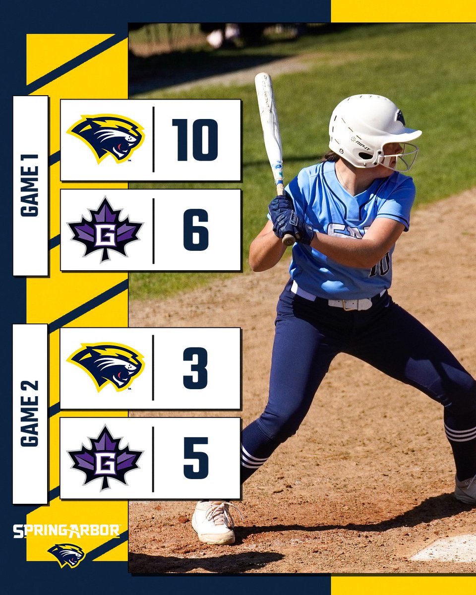 🥎 | @SAUCougarsSB wins game one, Goshen takes second game in walk-off fashion to split Monday doubleheader