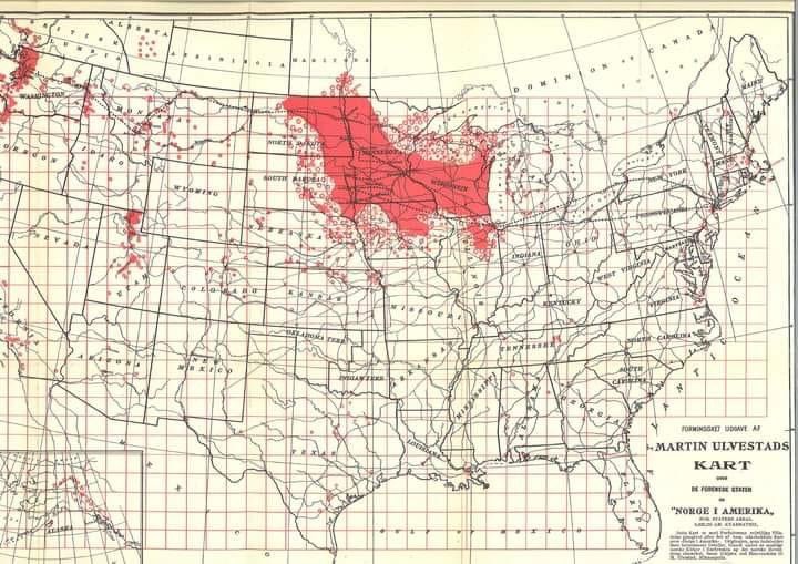 Where Norwegians settled in the US. h/t Historical Maps