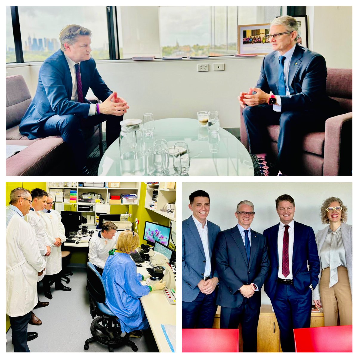 “A more equitable world through better health” is the vision of the @burnetinstitute. Great to spend time this morning with @brendancrabbac and learn more about the breadth of Burnet’s work in health security and public health across Victoria and Asia-Pacific. #MedicalResearch