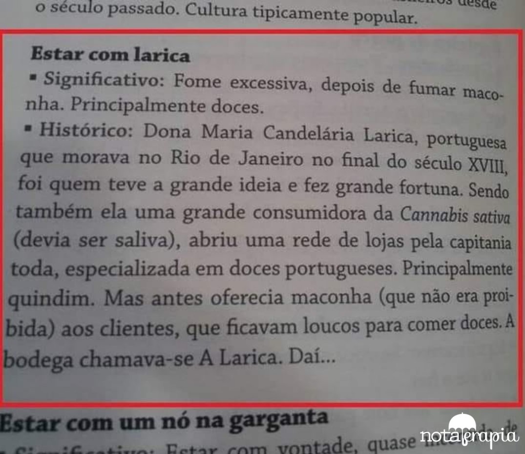 jornalnota's tweet photo. CURIOSIDADE! Você sabe qual a origem da palavra LARICA? 😱 https://t.co/oKYAXRfYN9