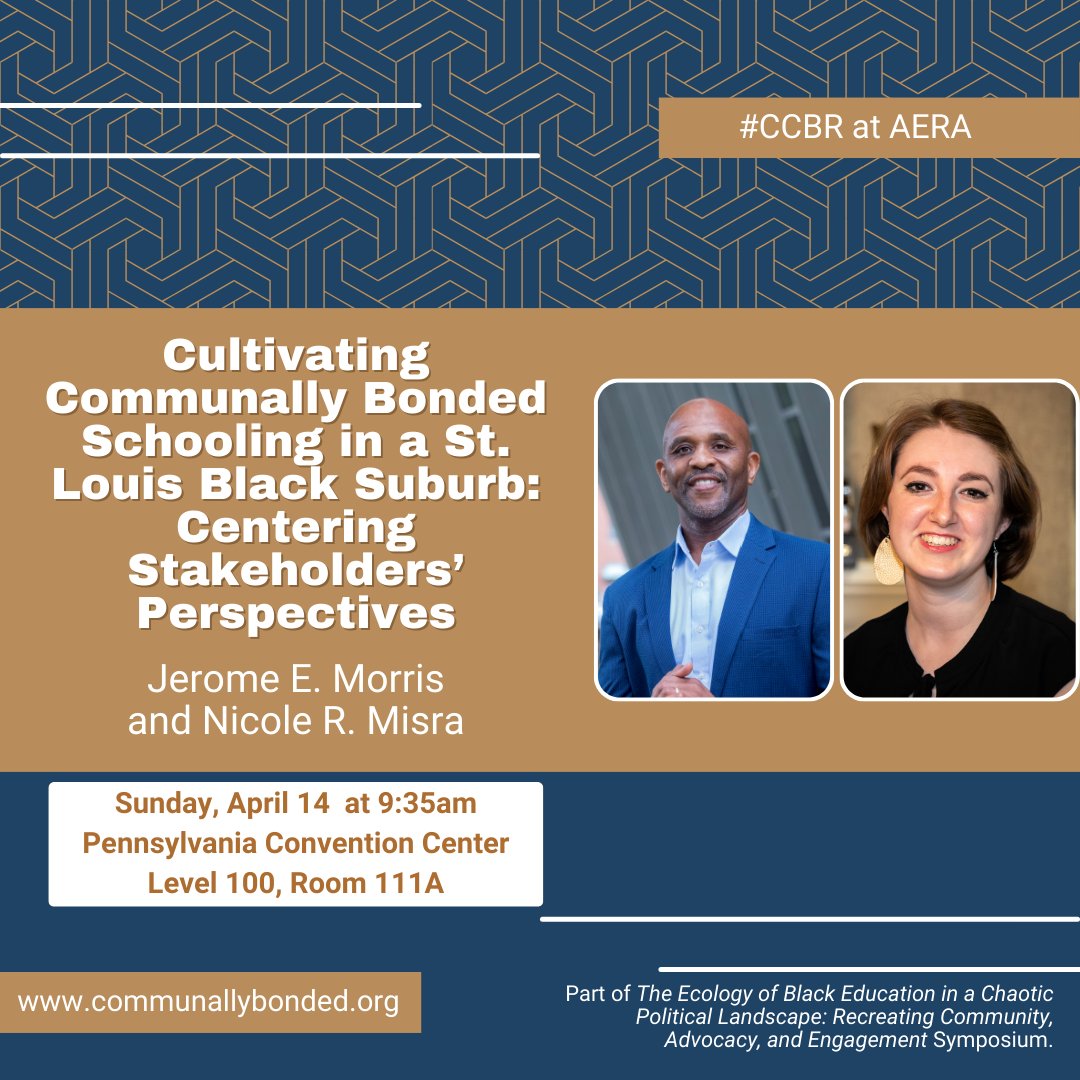 ✨@DrJeromeMorris & members of our #CCBR team will be at #AERA24! We'll also have our community collaborators, @goodjourneyinc and their youth researchers presenting with us as well! 

✨Check out these great presentations if you'll be there! More info: convention2.allacademic.com/one/aera/aera2…
