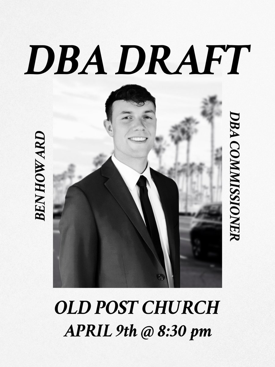 dunkballassoc's tweet photo. DBA Commissioner Ben Howard is excited for the draft TOMORROW @ 8:30 pm. https://t.co/Cz6XIHo0VB