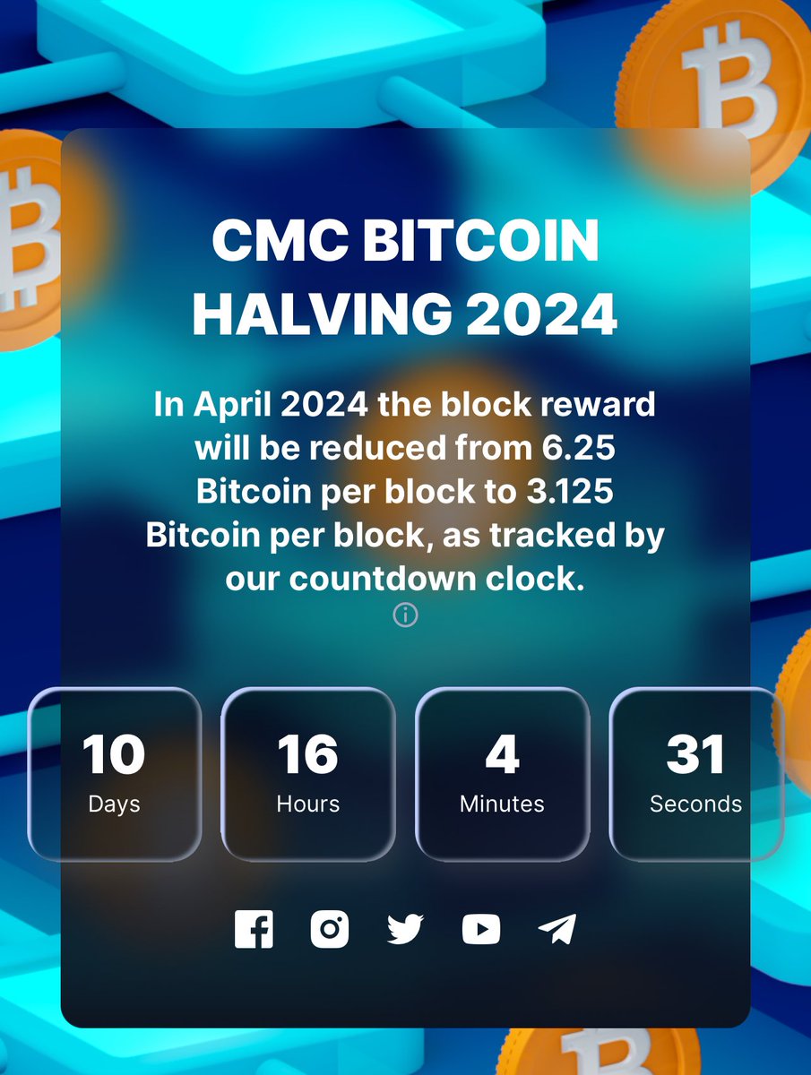 Crazy to see this at 10 days

I can remember looking at this at the beginning of 2022, thinking of how great it will be!! 

Hats off to u all that have stuck it out for all the glory🤝 $BTC #Halving2024