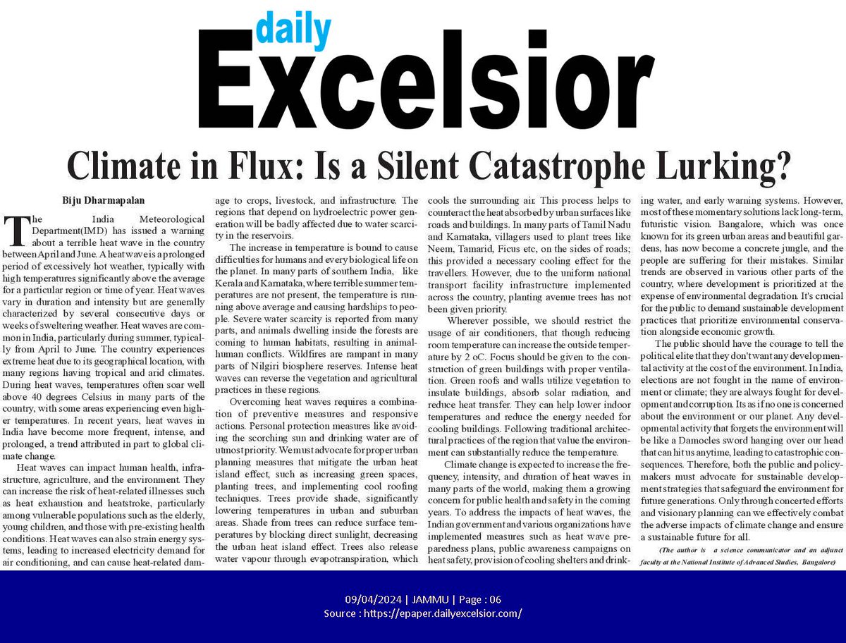 My article in today's Daily Excelsior, dailyexcelsior.com/climate-in-flu…