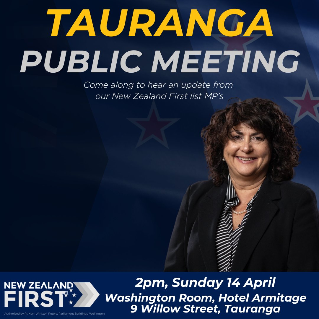 At 2pm, Sunday 14 April, Hon. Casey Costello will be holding a public meeting in Washington Room at the Hotel Armitage in Tauranga to provide updates on our progress, meet supporters, and hear the public’s concerns. Come along and join like minded New Zealanders concerned about…