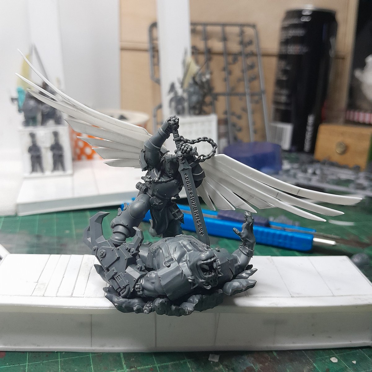 Building Bayard's Revenge for #smashbash2024 #warhammer40k #scratchbuild #hobby #wellness #recycle #upcycle #crafting #gate #portal #door #WarhammerCommunity  :)