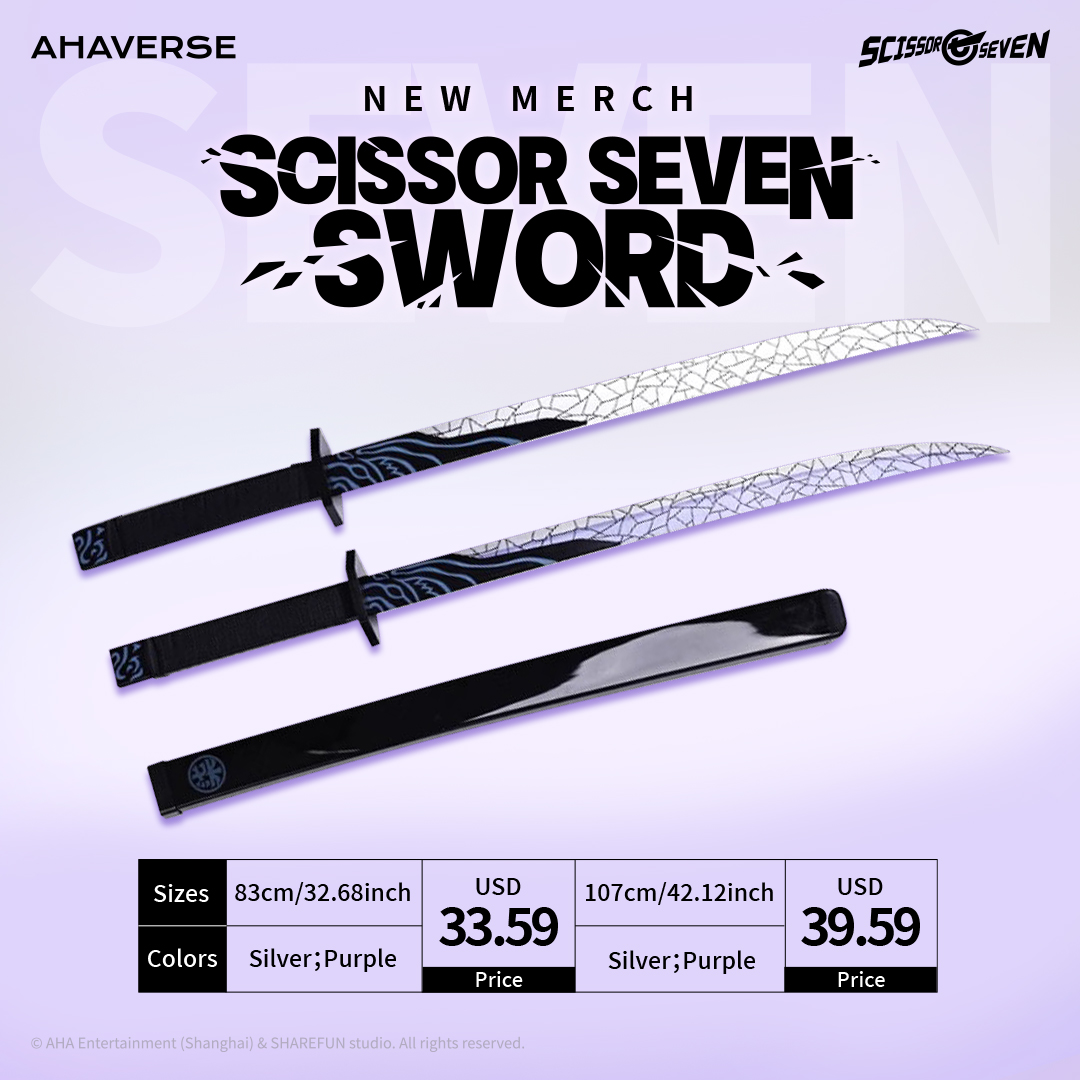 Get ready for the highly anticipated Seven-style weapon: Thousand Demon Daggers! 🔥🔥

Official launch: April 12th 7pm PST.
Mark your calendars and be ready to grab yours ⚔️✨

#ScissorSeven #Sword #ThousandDemonDaggers #NewMerch #LimitedEdition