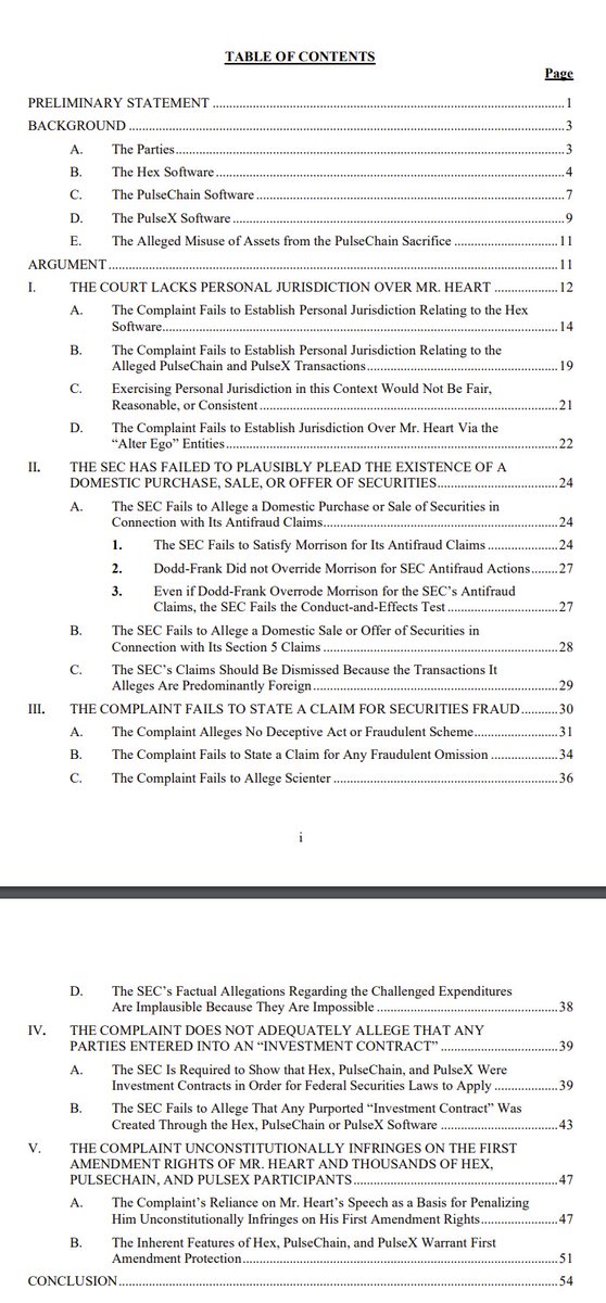 RichardHeartWin's tweet image. #Ethereum. 11 of my lawyers are fighting for your rights. They just filed this motion to dismiss with the SEC.  The fact pattern here seems superior to the fact patterns of other cases you see in the courts, and as such it's a wonderful place to make a stand! Check out the strong…
