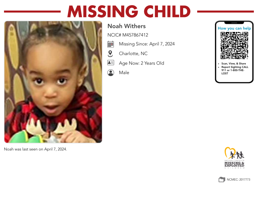 #ALERT!
Noah was last seen on April 7, 2024 in Charlotte, #NorthCarolina. 
missingkids.org/poster/NCMC/20…