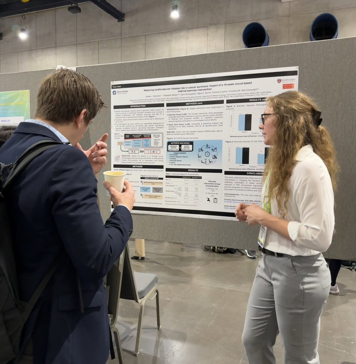Excited to present findings from the ACTIVATE trial on exercise and cardiovascular disease risk at #AACR24
<a href="/TheDieliLab/">The Dieli-Conwright Laboratory</a> <a href="/DFCIPopSci/">Dana-Farber Division of Population Sciences</a>