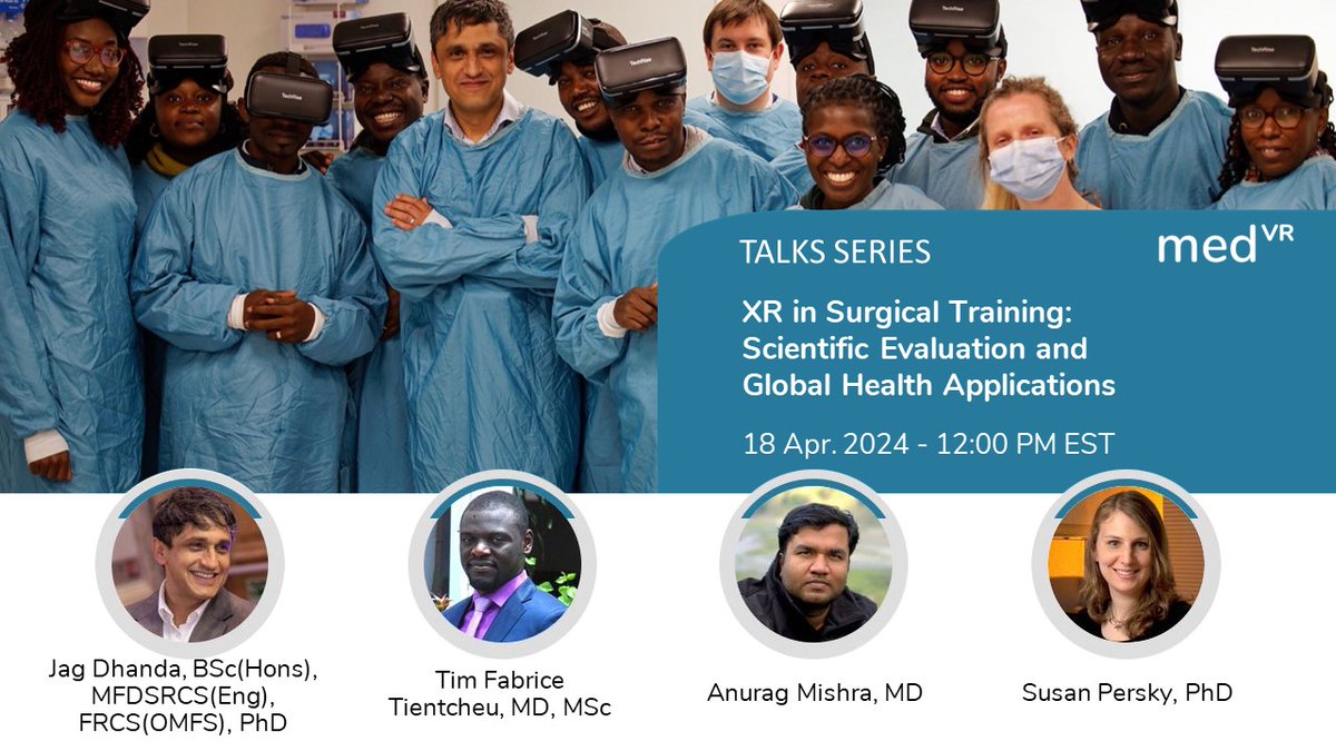 Explore #VR / 360 #video for #medical #training, #AI's role in skill assessment, & #affordable solutions for low-income regions. XR in Surgical Training, Scientific Evaluation and #GlobalHealth Applications Join the discussion! bit.ly/TW-XR_Surgical… #ar #vr #medical #education