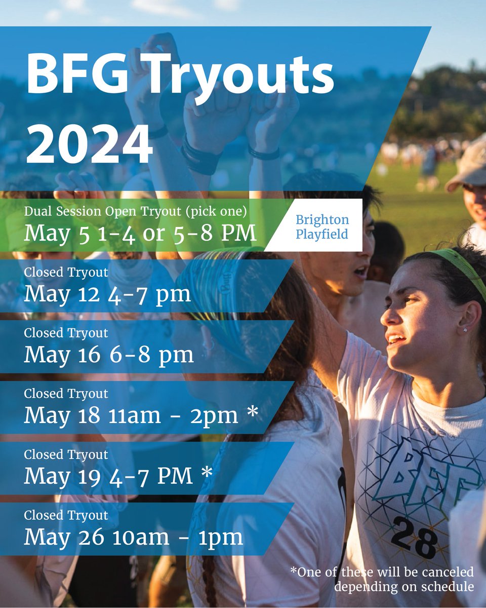 BFG 2024 Tryout Dates are set! Check out the link in our bio to fill out our tryout form. We can’t wait to see you out there! And feel free to reach out to captains.bfg@gmail.com if you have any questions or concerns. LFG!