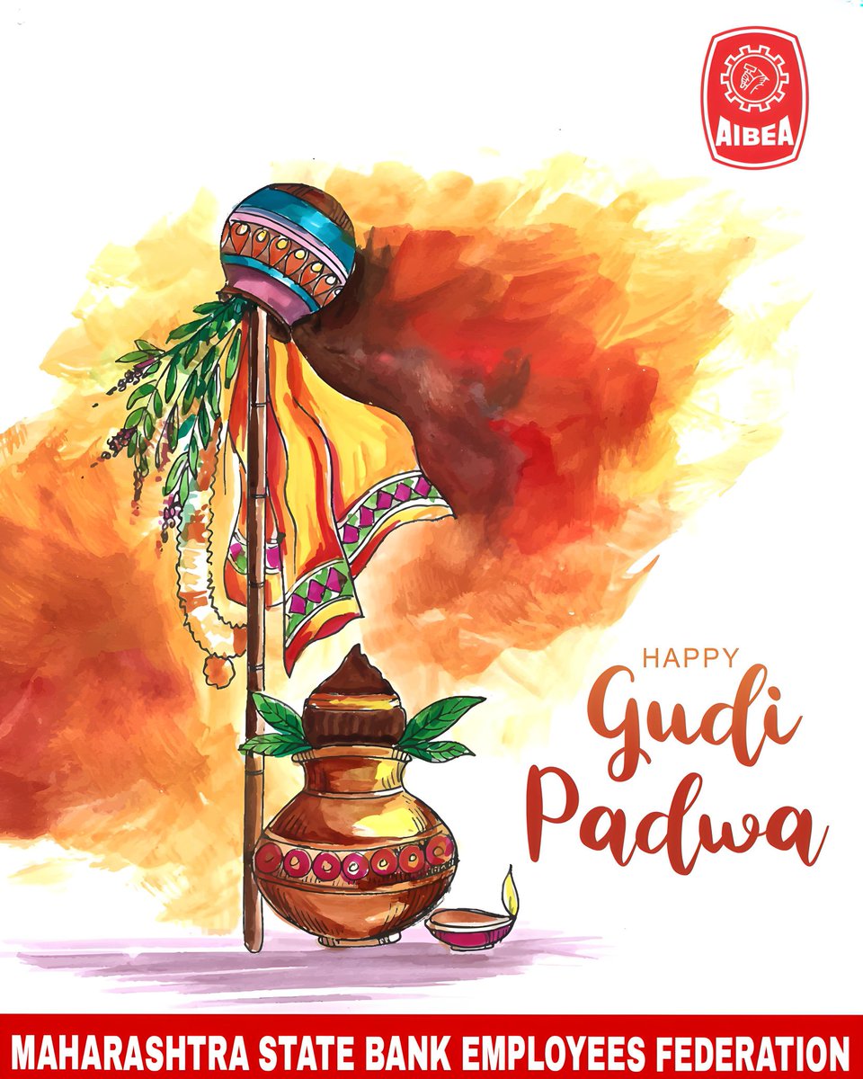 Wishing you a Happy Gudi Padwa from the MSBEF. May this auspicious occasion mark the beginning of prosperity in your financial and social endeavours! @ChVenkatachalam @DTuljapurkar @nshankarunion1 @LalitaAibea @DFS_India @FinMinIndia #GudiPadwa #AIBEA #MSBEF