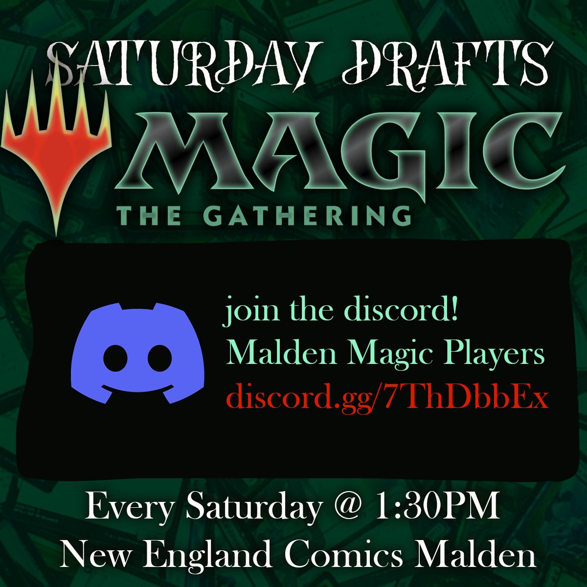 April is a great month for Magic players! We have a pre-release weekend, a draft day, AND we're debuting a commander event later this month!