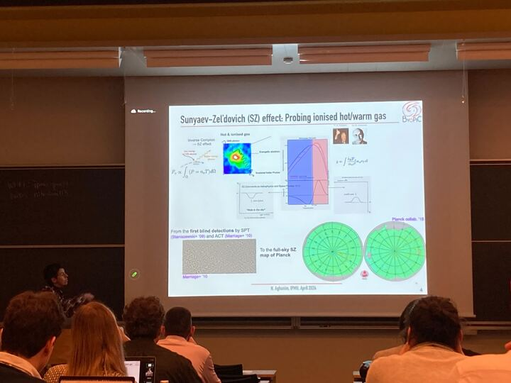 ByoPic_ERC's tweet photo. Baryon Picture of the Cosmos (ByoPiC) at the "Baryons in the Universe conference in IPMU: Nabila Aghanim presenting an SZ view of baryons in the cosmic web with plenty of super cool results from the team 😍 https://t.co/2ruc7XuSyT