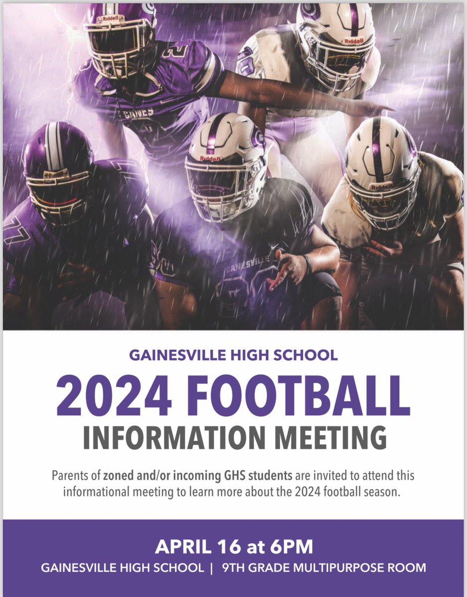 Zoned students attending GHS and incoming 8th graders who are attending GHS are strongly encouraged to attend this informational meeting. We will discuss spring/summer schedules, fair share, requirements for participation and more! #1900blockboys #canesville @CoachScott_GHS