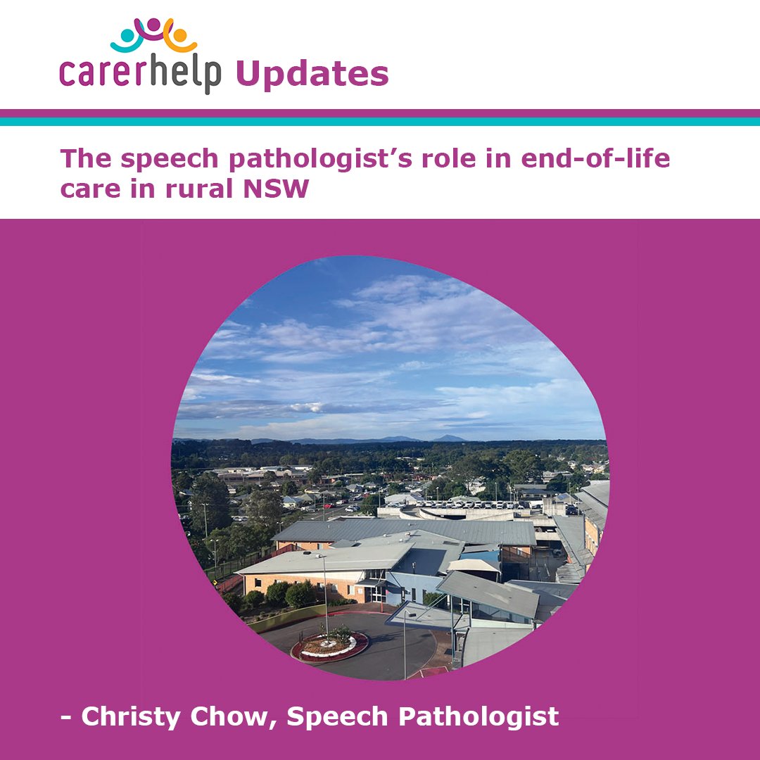 Collaborating with the #carer is essential to ensure the patient &amp; carer’s needs are met. Read about the speech pathologist’s multifaceted role in providing #EOLCare in a rural setting, the challenges &amp; how CarerHelp has essential resources that can help. ow.ly/FEAM50Rb1e3