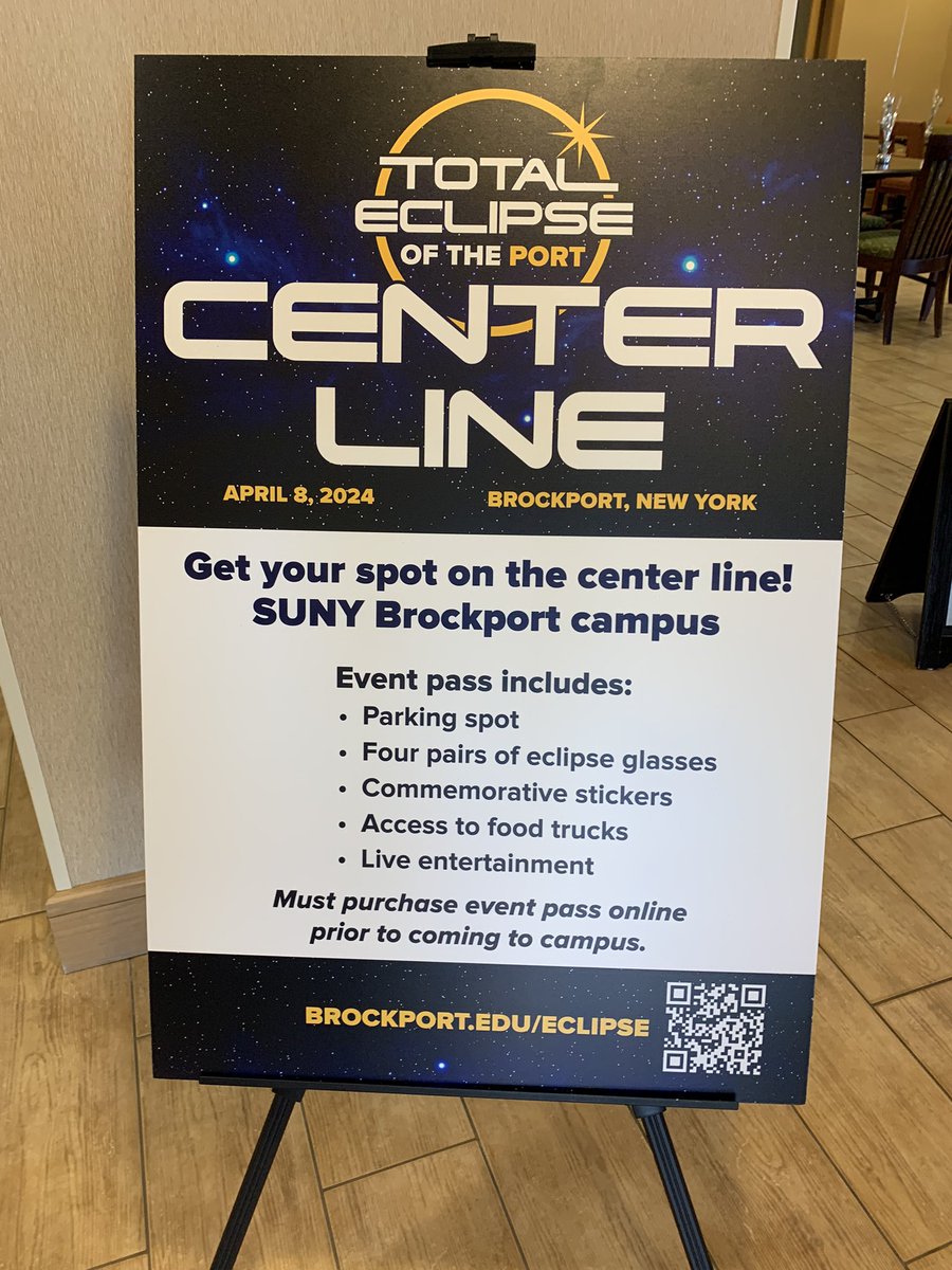 We woke up this morning and had breakfast, chatted with some of the other hotel guests, and set off to find a few supplies. We were planning to watch it at SUNY Brockport, but their stadium doesn’t allow bags that aren’t clear. (2/18)