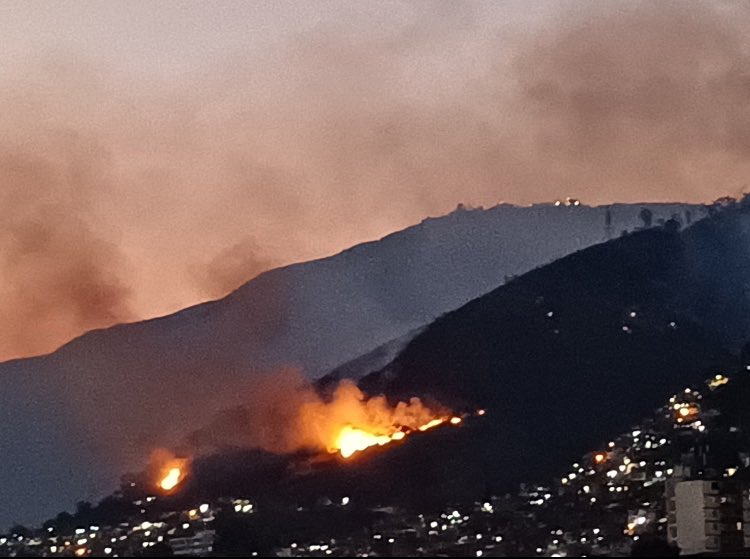 sunepinparques2's tweet photo. El #Incendio que desde temprano #Inicio en el #Sector Lidice-Gudiño del #PNElAvila a pesar de los esfuerzos de los #BomberosForestales y #Guardaparques se propagó muy rápido al Puesto de Guardaparques #Canaima al Sector #LaMatica #CaminodeLosEspañoles debido a: https://t.co/DNB81Dm87N