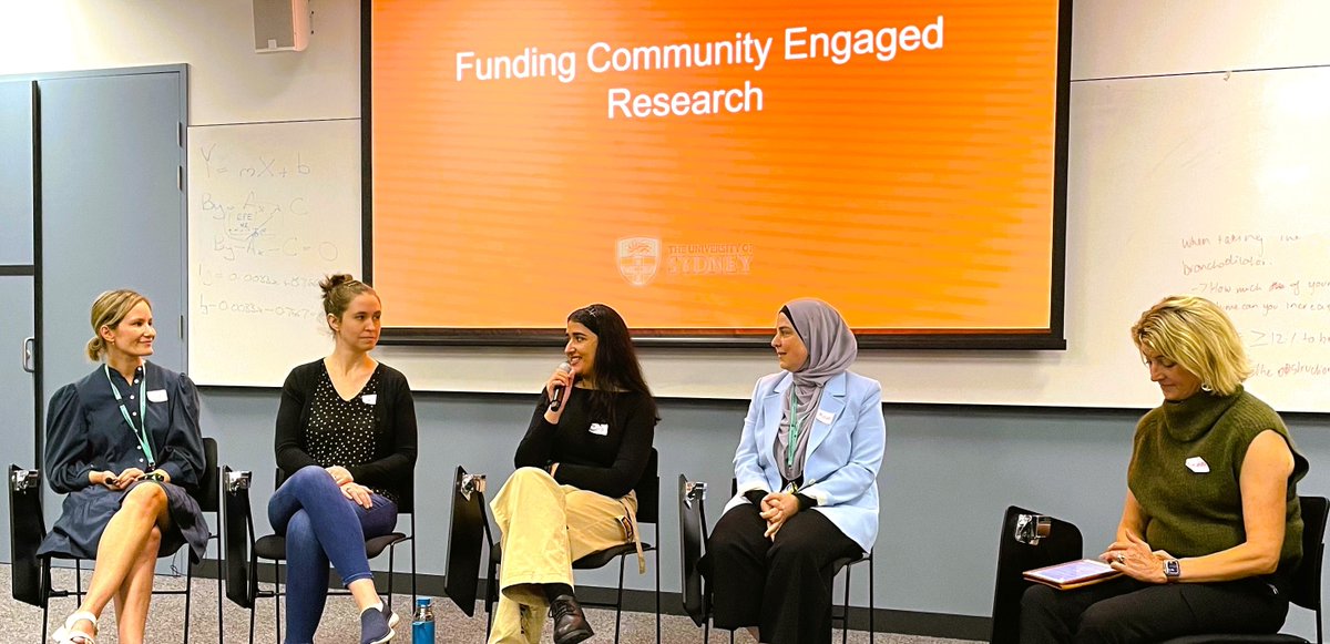Incredible energy at @Sydney_Uni workshop on ‘Funding Community-Engaged Research’. #FMH + @Sydney_Science researchers unlocked #codesign methods for successful #MRFF @NHMRC @arc_gov_au grants. Special thanks to Jessica Andrews-Research Portfolio + Sarah Wardak for their insights