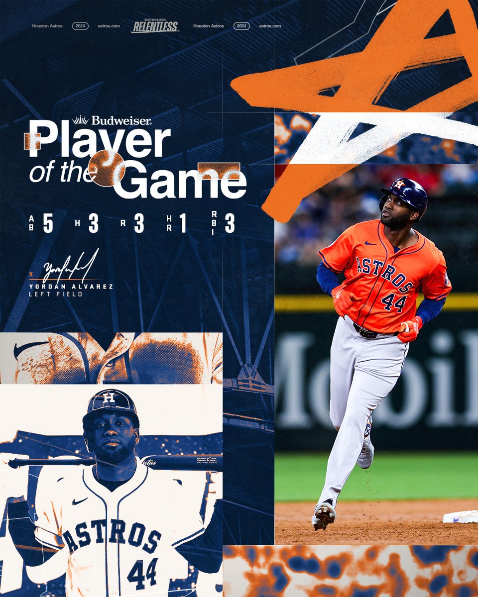 It's giving main character energy. Yordan Alvarez is your @budweiserusa Player Of The Game for the second night in a row.