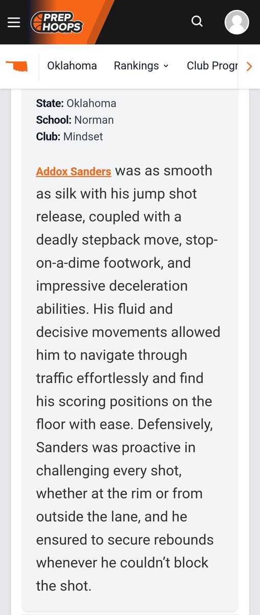 Addox has started off the year very defensive minded. 20 steals, 14 blocks in two weekends. Offensively he is playing with great pace and getting the shot he wants. Thank you @BallNonStop_ for recognizing one of our guys. @PrepHoopsOK @RL_HoopsOK @OkieBall_1 @NXTPROHoopsSW