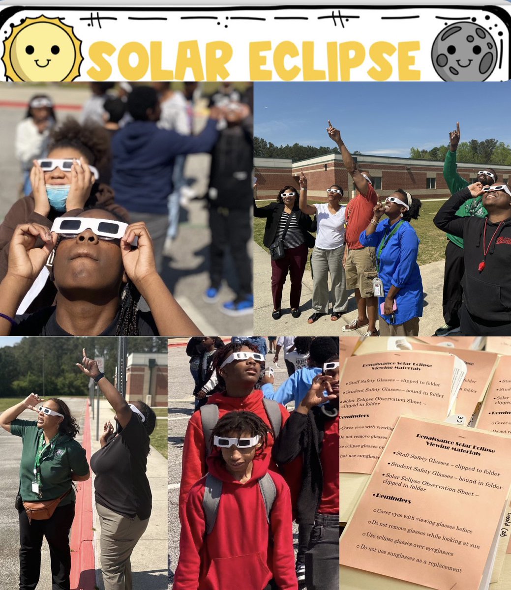 RMS staff & students enjoyed today’s eclipse activities…this was truly an experience💚🖤🤍 #𝐄𝐜𝐥𝐢𝐩𝐬𝐞𝟐𝟎𝟐𝟒