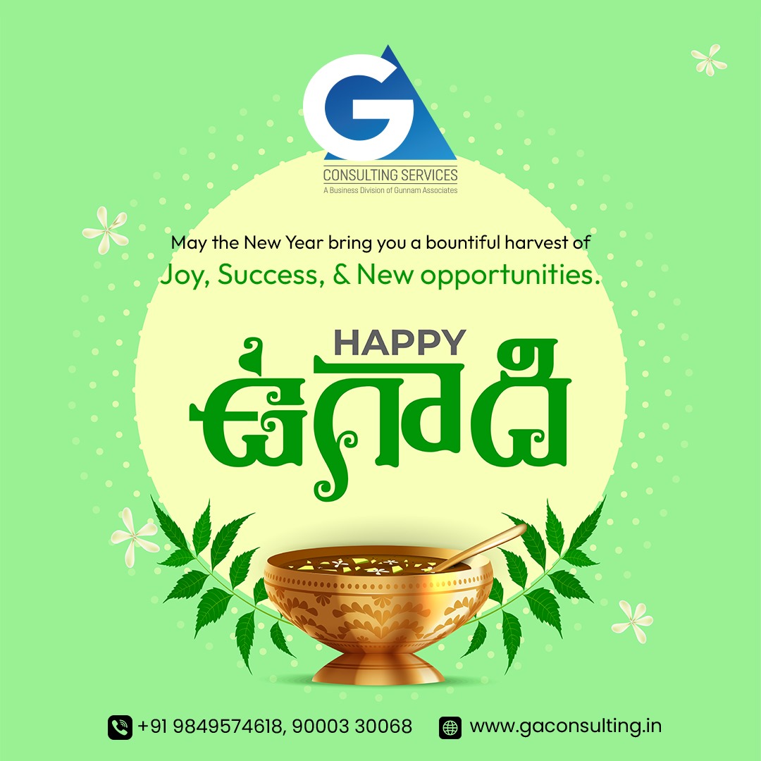 GA Consulting wishes you a prosperous and delightful Ugadi! #gaconsulting #HappyUgadi #Ugadi2024 #NewYearCelebration #UgadiFestival #TraditionalFestivities #CulturalCelebration #FamilyGathering #JoyfulBeginnings #HarvestSeason #RenewalAndProsperity #BlessingsAndGoodWishes