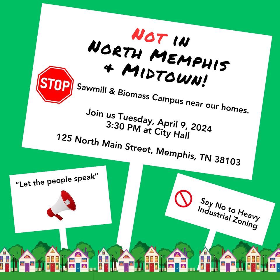 Join our North Memphis & Midtown family at the Memphis City Council meeting tomorrow at 3:30 PM to speak against the proposed sawmill & biochar facility. We know that #PeoplePower works, so come out and let your voices be heard! People over profits.