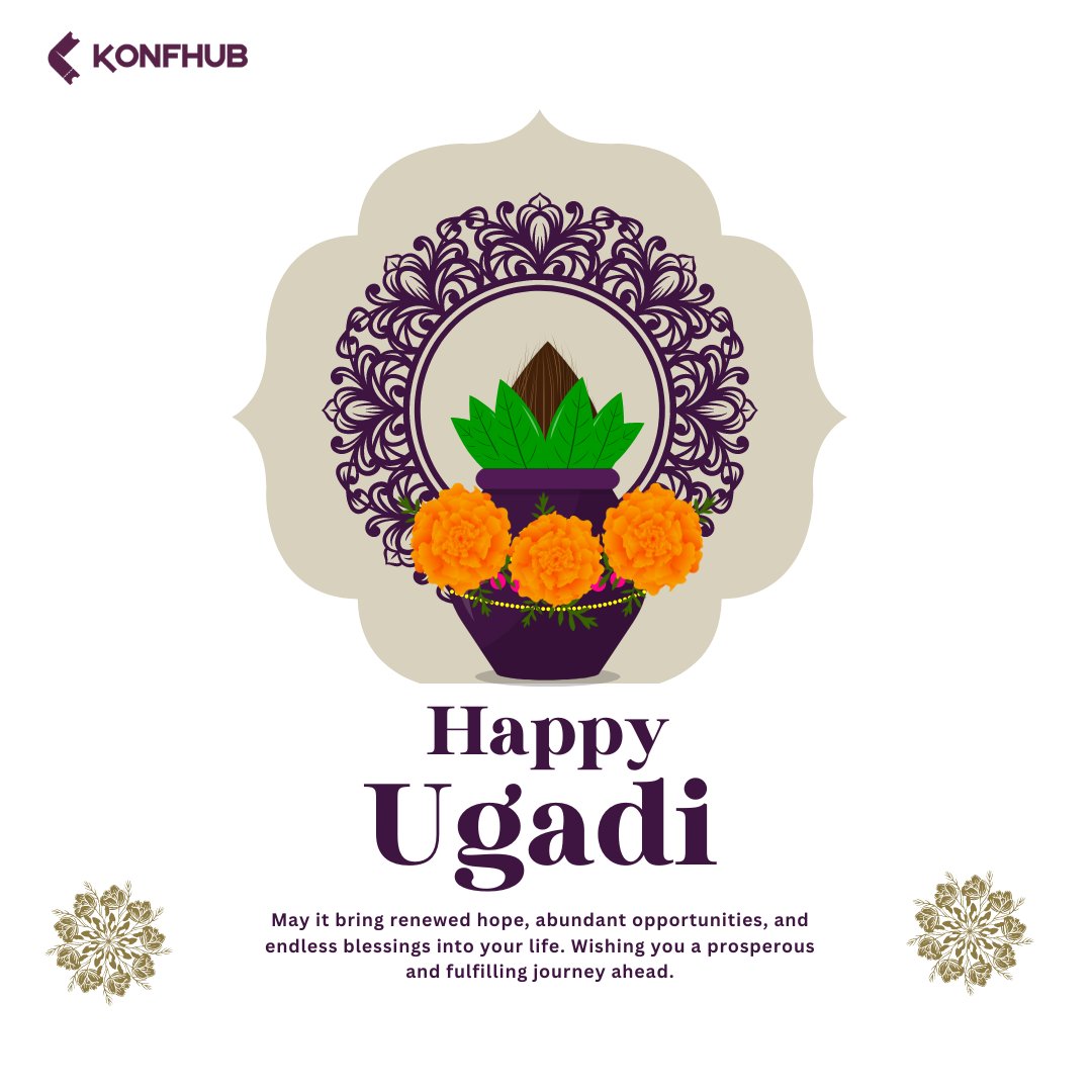 🌟 Wishing everyone a Happy Ugadi filled with joy, prosperity, and new beginnings from all of us at KonfHub! 🎉 #HappyUgadi #NewBeginnings #KonfHub