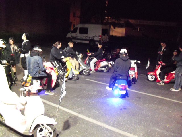 tylrrmurphy's tweet photo. OLD JAPANESE STYLE scooter touring event #原付 https://t.co/ZR8F2unZJv