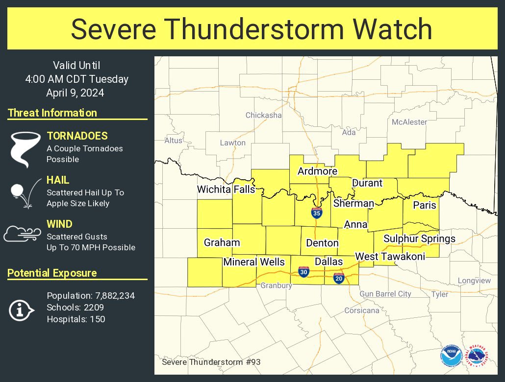 Severe Thunderstorm Watch until 4/9/2024 4:00 AM CDT for Grayson County, TX. inws.ncep.noaa.gov/a/a.php?i=9680…