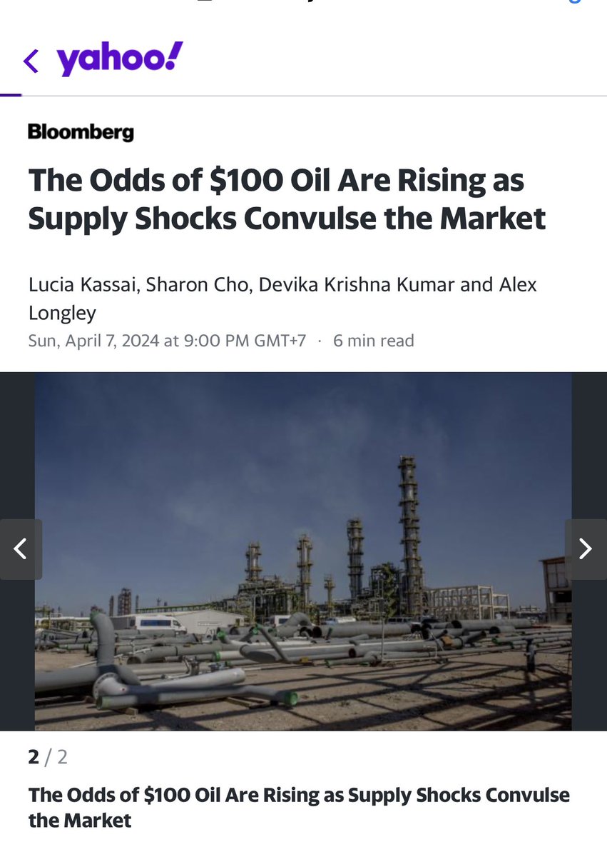 🔥Nguy cơ lạm phát tăng trở lại do giá dầu cao

Căng thẳng Trung Đông cùng với cú sốc nguồn cung toàn cầu đẩy giá dầu vượt mốc 90 USD/thùng, làm dấy lên lo ngại về nguy cơ lạm phát tăng trở lại.

Giá dầu thô Brent được giao dịch quanh ngưỡng 90 USD/thùng