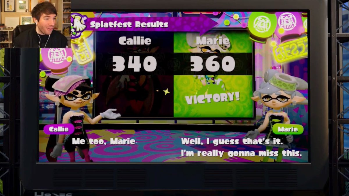 I logged in to play splatoon one last time before nintendo shut down the servers and I apparently never logged in for the final splatfest results which ended up feeling extra bittersweet