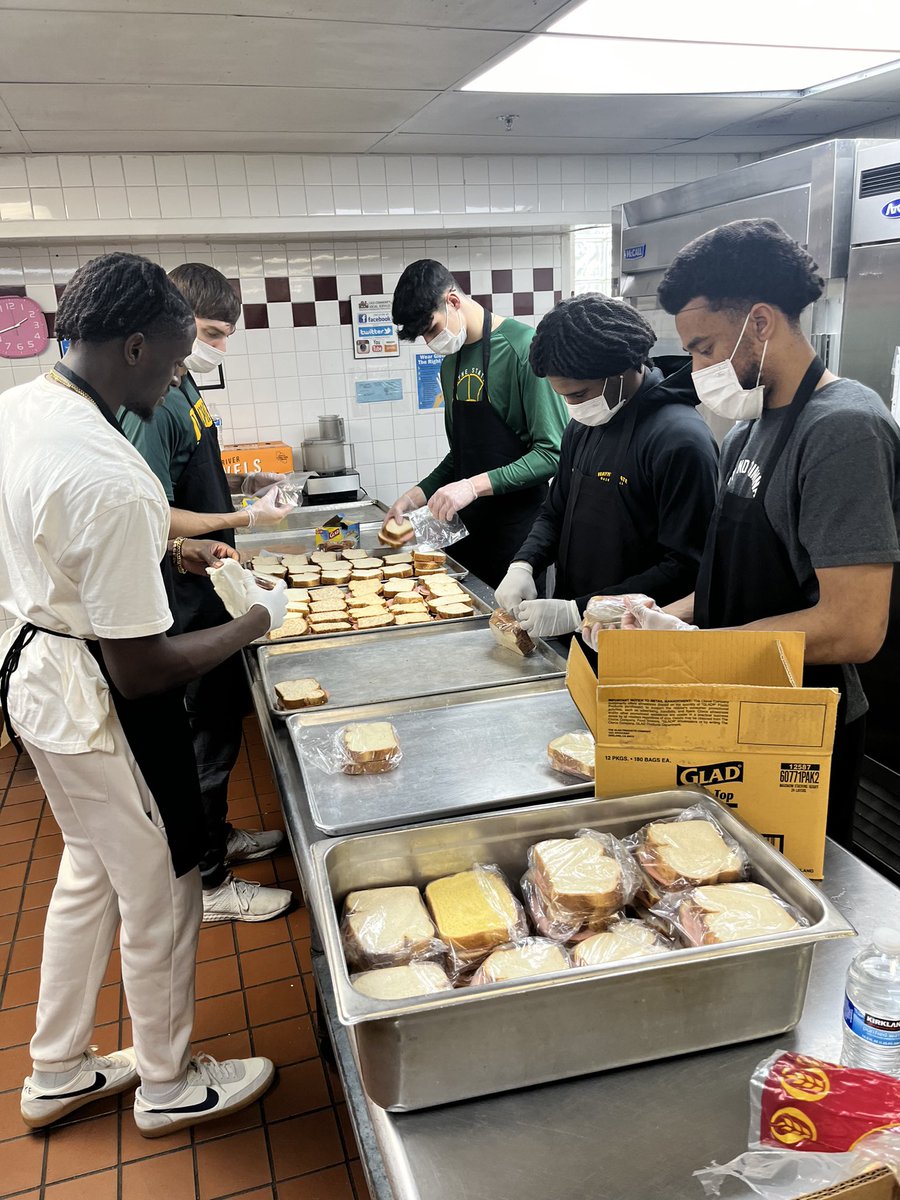 Servant leadership. We were able to assist CassCommunity in feeding local Detroiters, preparing nearly 400 bagged lunches.