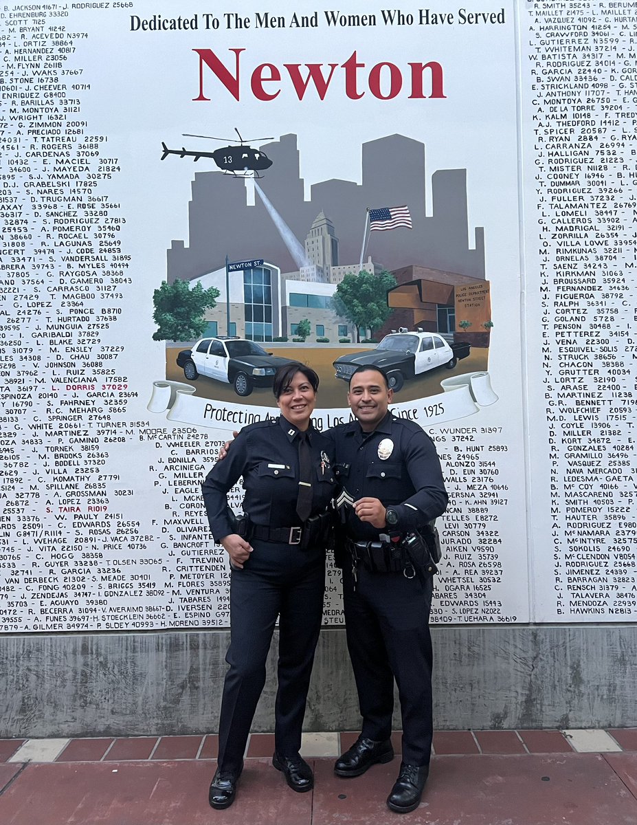 Promotions are happening at Newton. Meet Officer Quintanilla, our newest Field Training Officer. By far, the most impactful job in LE by influencing the future of LAPD.