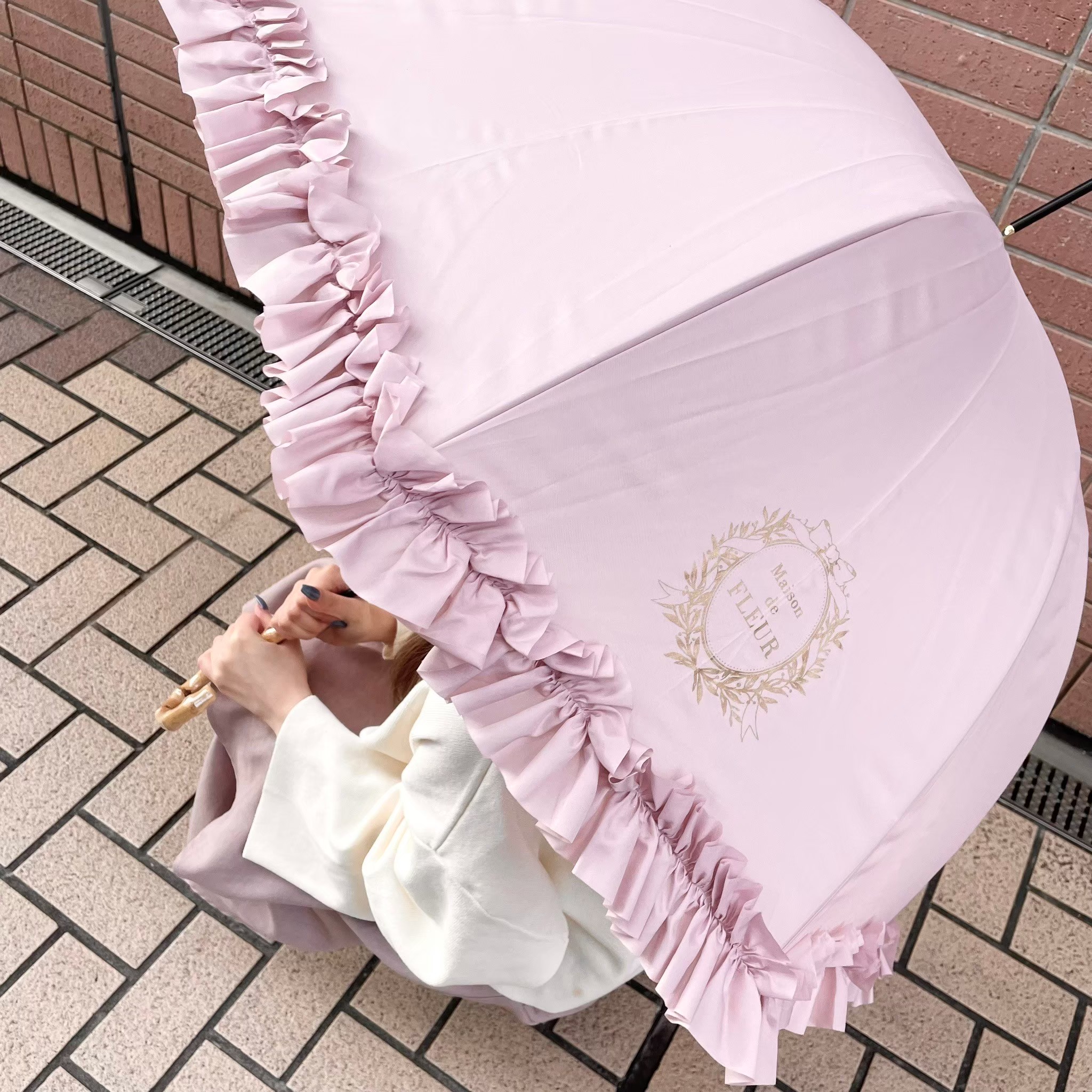 ベイビーザスターズシャインブライト　日傘　晴雨兼用　ピンク　ホワイト