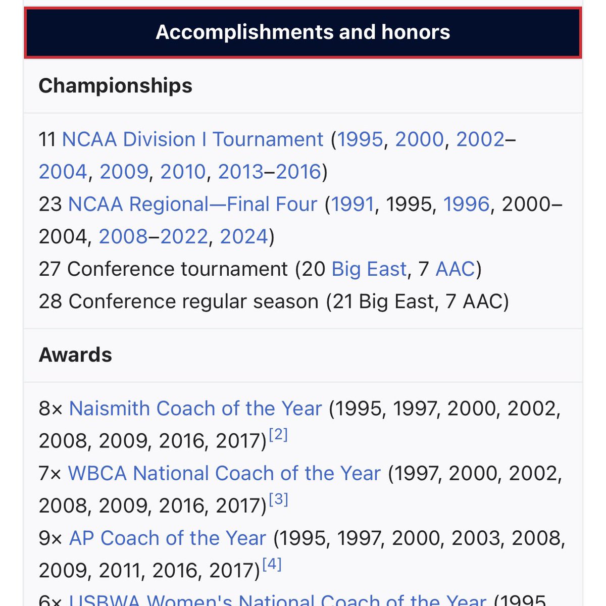Congrats to Dan Hurley and the UConn Huskies, but last I checked Gino Auriemma was the first UConn basketball coach to go back to back… Oh and the first time was back to back to back and the second time was back to back to back to back 🤷🏼‍♀️