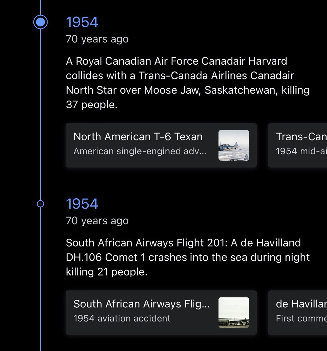 Two notable plane crashes happened on this day in 1954