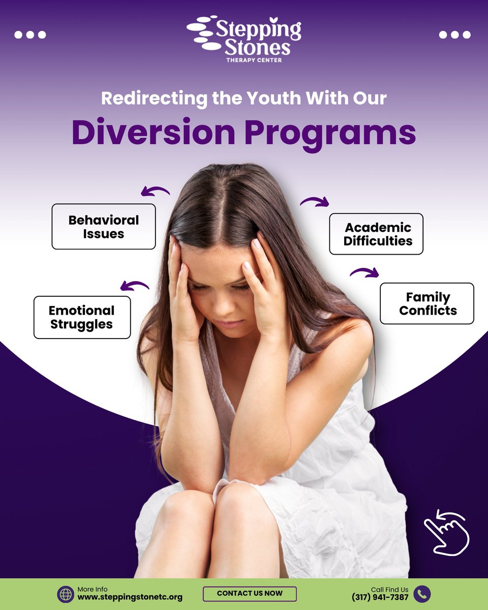 Empower your teen with our diversion programs at Stepping Stones Therapy Center. We guide At-Promise Youth away from the justice system towards a brighter future. Let's create a path to success together. Visit our website to book a consultation. #YouthEmpowerment