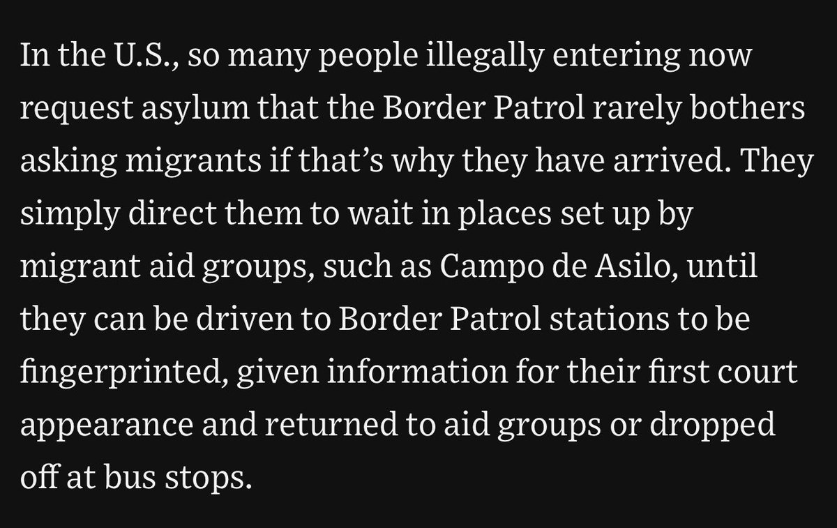 We have an absolutely wide open border. This is absurd. WSJ reporting this as if it’s news.