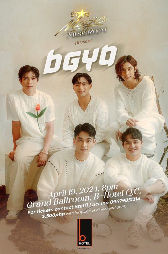 BGYOtrendsofc's tweet photo. Howdy ACEs!

Take the chance to hear our best boys be on unplugged mode as they take on the #StarMagicMusicRoom happening on 19th of April, 8PM at B-Hotel! 

For tickets, please contact Steffo Luciano at 09479851314.

See yah there!

ACES 3RD ANNIV3RSARY
#BGYO @bgyo_ph https://t.co/LfETbrwu7D