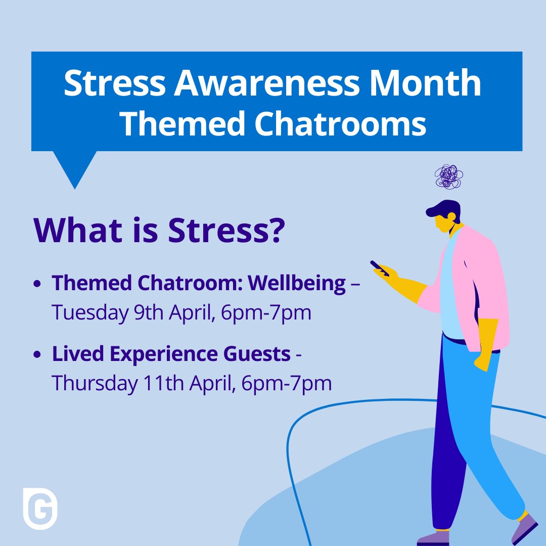 💬Join this week's chatrooms for #StressAwarenessMonth. Let's discuss mental health, the role of stress in your life, and strategies for managing stress and gambling-related harms. Join the conversation: ow.ly/is2g50R9oto
