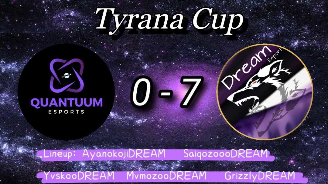 💜🖤 Résultat de notre Roaster 1 💜🖤

✅LABO  WIN ( 7-0) 

Notre équipe démarre très fort dans cette 1er Journée de TyranaCUP 💜🖤

Gg <a href="/quantuumesport/">QuantuuM eSports</a>