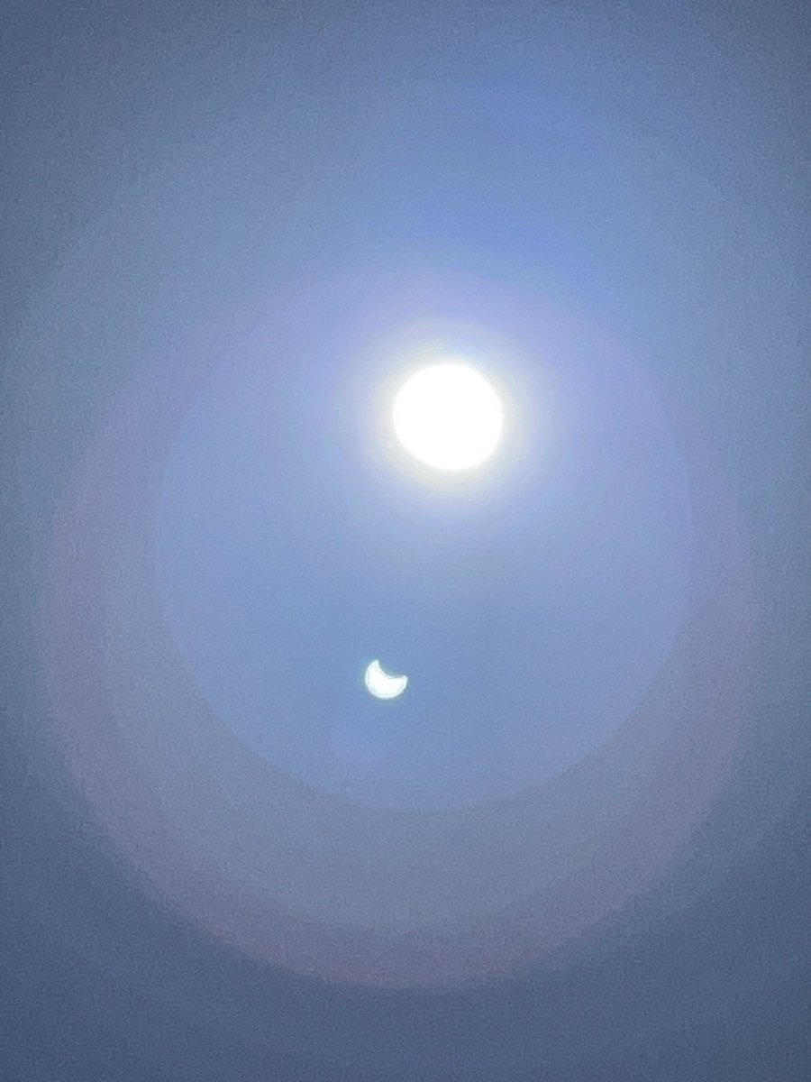 Took this picture of the Eclipse with my phone. We were only able to see 40% of it. #solareclipse #centralcoast