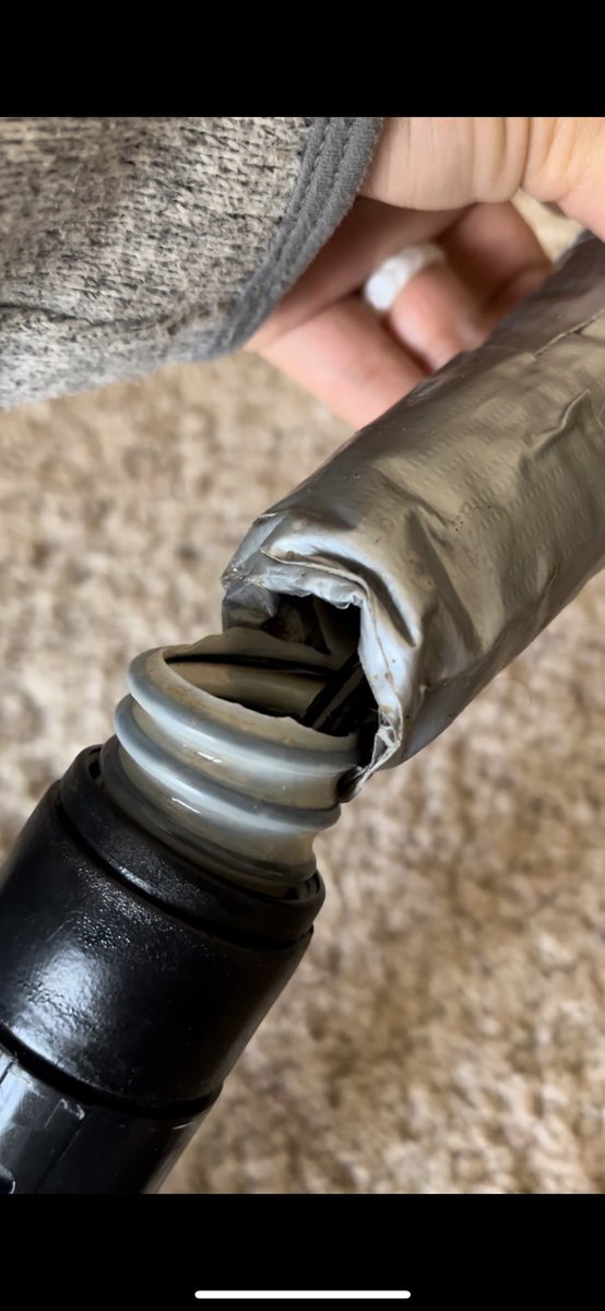 TCLiddell's tweet photo. @BISSELLclean  are the hoses on your proHeat green machines supposed to do this? https://t.co/e1eExzjVAc